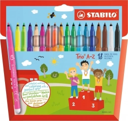Stiften STABILO Trio A-Z – set van 18 kleuren