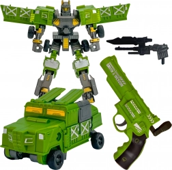 Woopie groene transformerende gevechtsrobot 3-in-1 met voertuig en schuimpijlschieter