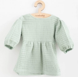 Baby mousseline jurk NEW BABY Comfort clothes saliegroen