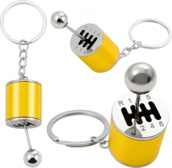 Metalen sleutelhanger in de vorm van een versnellingspook – goud