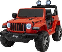 Jeep Wrangler Rubicon elektrisch kinderauto 12V met afstandsbediening, mp3-radio en EVA wielen – oranje