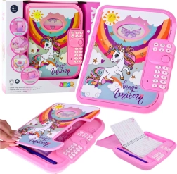 Elektronisch dagboek met code eenhoorn roze