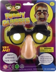 Carnavalsbril met neus en snor