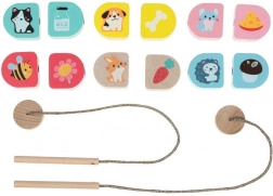 Cubika wat eten we – rijgset van hout