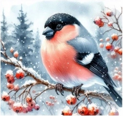 Diamantmozaïek Vogels Winter - Creatief Haken 30x40 cm