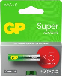 Alkaline batterijen AAA GP Super 5 st.