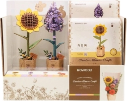 RoboTime standaard met bloemen Zonnebloem en Sering