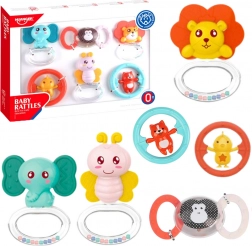 Set van rammelaars en bijtringen voor baby's Dieren 6 stuks