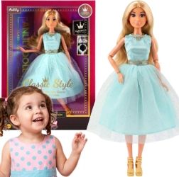 Woopie Royal Lily-pop in turquoise jurk 30 cm