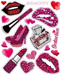 Groot vel met roze kinderstrijkapplicaties