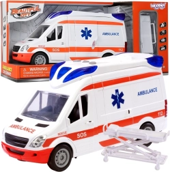 Woopie ambulance met brancard en licht- en geluidseffecten