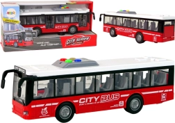 Batterijbus met wrijvingsaandrijving, licht en geluid 1:16 – Rood