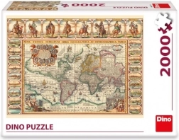Puzzle DINO historische wereldkaart 2000 stukjes