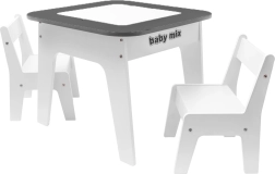 Kinderstoel en -tafel BABY MIX Leaf Grey