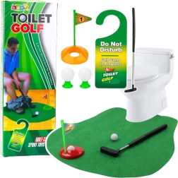 Grappige toilet-golfset met mat, putter en ballen