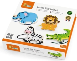 Houten rijgspeelgoed - wilde dieren