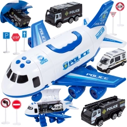 Vliegtuig met metalen auto’s 1:64 met licht en geluid