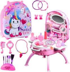Kinderkaptafel 2-in-1 in koffer met accessoires UNICORN Sweet Time – roze