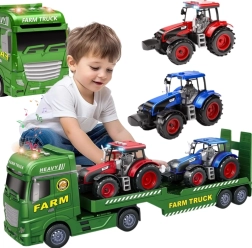 Woopie sleepwagen met tractoren – licht en geluid, boerderij 1:12