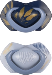 Canpol babies siliconen symmetrische fopspeen Light Touch Gold, 18m+, 2 stuks, blauw