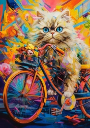 Puzzel 500 stukjes – Kittens op de fiets