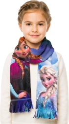 Kinderfleece-sjaal Frozen Elsa en Anna blauw