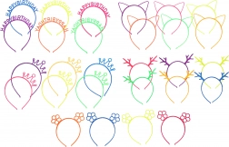 Haarband met versiering, mix van kleuren