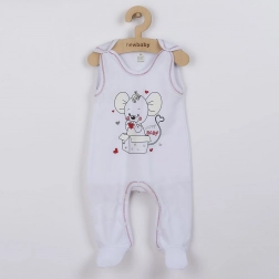 Babystrampler New Baby Mouse wit