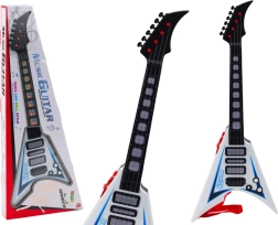 Elektrische kindergitaar met lichtjes en melodieën – wit