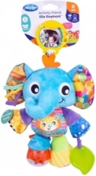 Playgro hangende olifant Elly – sensorisch pluche speeltje met bijtring