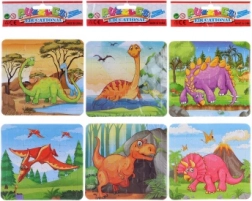Puzzel en kleurplaten 2-in-1 – dinosaurussen, 2×16 stukjes, 3 varianten