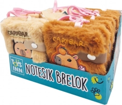 Pluizig notitieboekje sleutelhanger 10 × 8 cm, verpakking 12 stuks