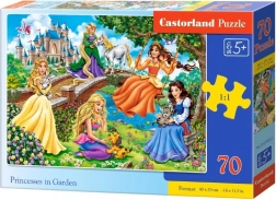 Puzzel 70 stukjes – prinsessen in de tuin