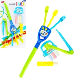 Creatieve set stoepkrijt in 4 kleuren met accessoires