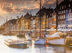 Puzzle Scandinavië: Zonsondergang in Kopenhagen 500 stukjes