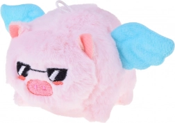 Schattige pluche varkentje-sleutelhanger met draaiende staart en fluitje