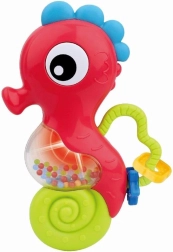 Babyrammelaar met melodie zeepaardje – rood