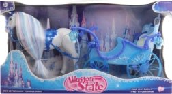 Paard met blauwe koets