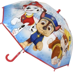 Transparante kinderparaplu Paw Patrol rood