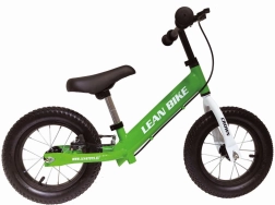 Kinderloopfiets CROWN groen met opblaasbare wielen