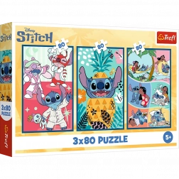 Puzzel Lilo & Stitch: Drie Puzzels in Eén - Stitch 3x80 Stukken