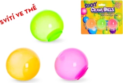 Klevende, lichtgevende antistressballen 4 cm, set van 3 stuks