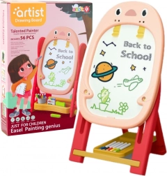 Dubbelzijdig magnetisch bord met spelletjes voor kinderen roze