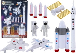 Set van astronauten- en raketfiguren