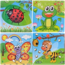 Houten puzzel dieren 9 stukjes