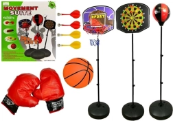 Kinder sportset 3-in-1 – basketbal, boksen en magnetische darts