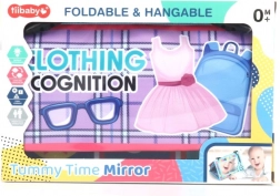 Zachte 3-in-1 babyboekje met spiegeltje en bijtring