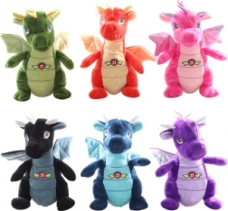 Pluchen draak met geluid 20 cm