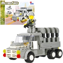 Bouwset legervrachtwagen met minifiguur