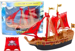 Piratenschip met licht en geluid op wieltjes – zwart